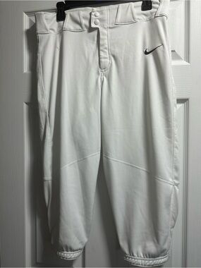 Nike Men’s White Baseball Pants with Black Swoosh